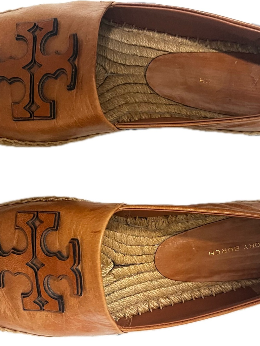 Tory Burch Men’s Tan Leather Espadrille Slippers